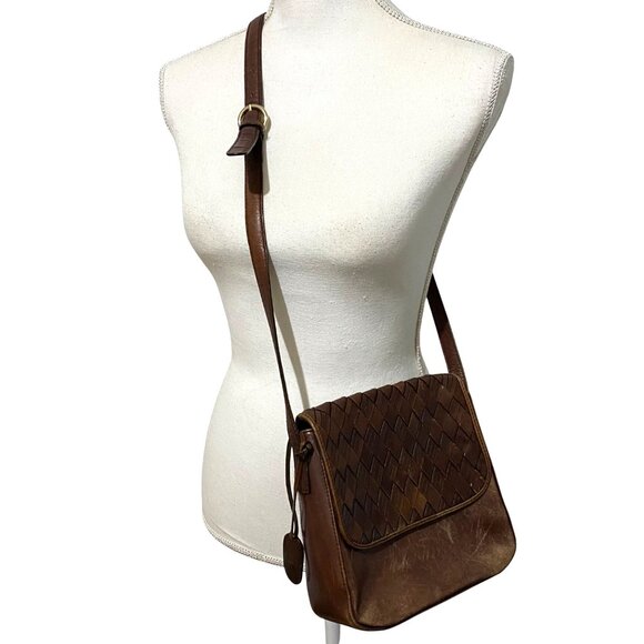 Vintage Etienne Aigner Brown Leather Crossbody Bag Purse Western Boho Preppy - Picture 3 of 12